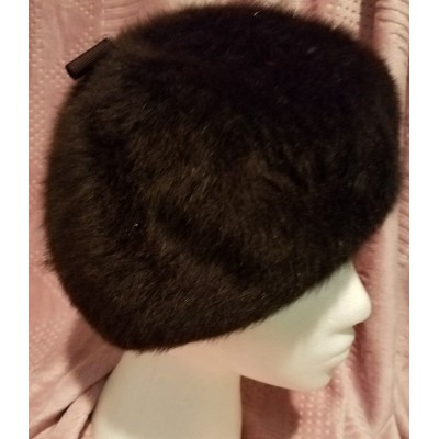 Vintage Kangol 's Fugora Beret Black Rabbit Fur Hat 21" brim   eb-36375605